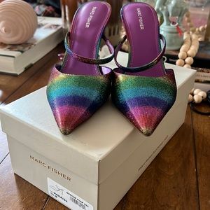 Marc Fisher Hadais medium rainbow slide heel Sz 10